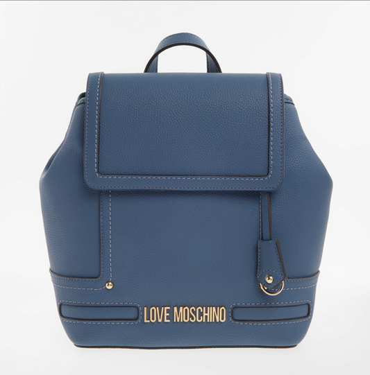 LOVE MOSCHINO - Blue backpack with logo