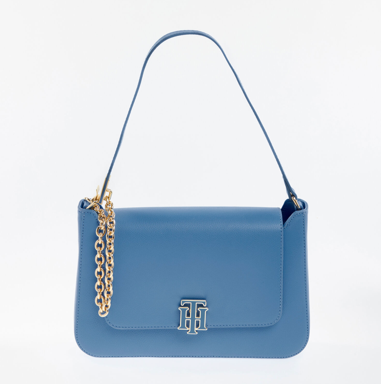 TOMMY HILFIGER - Blue shoulder bag with flap